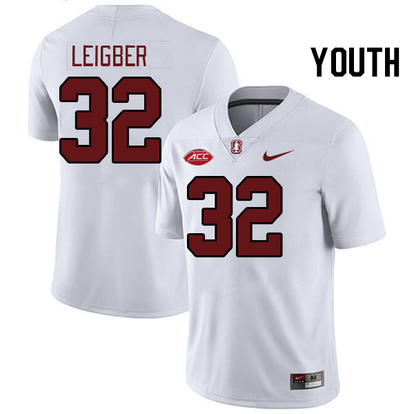 Youth #32 Mitch Leigber Stanford Cardinal 2024 ACC Conference College Football Jerseys Stitched-Whit